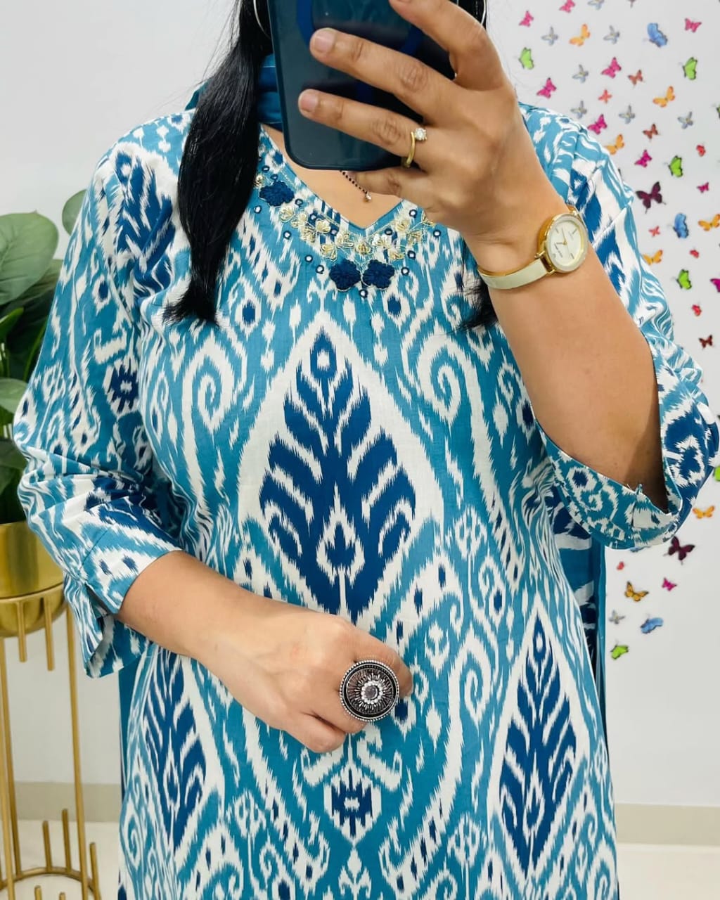 Blue Kurta Set With Dupatta Set For Women