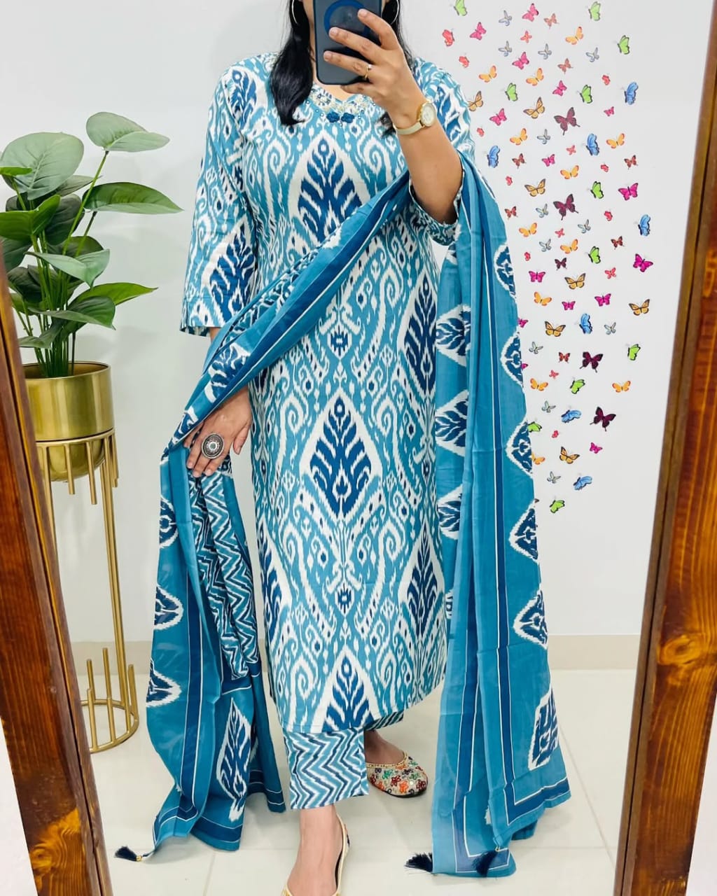 Blue Kurta Set With Dupatta Set For Women