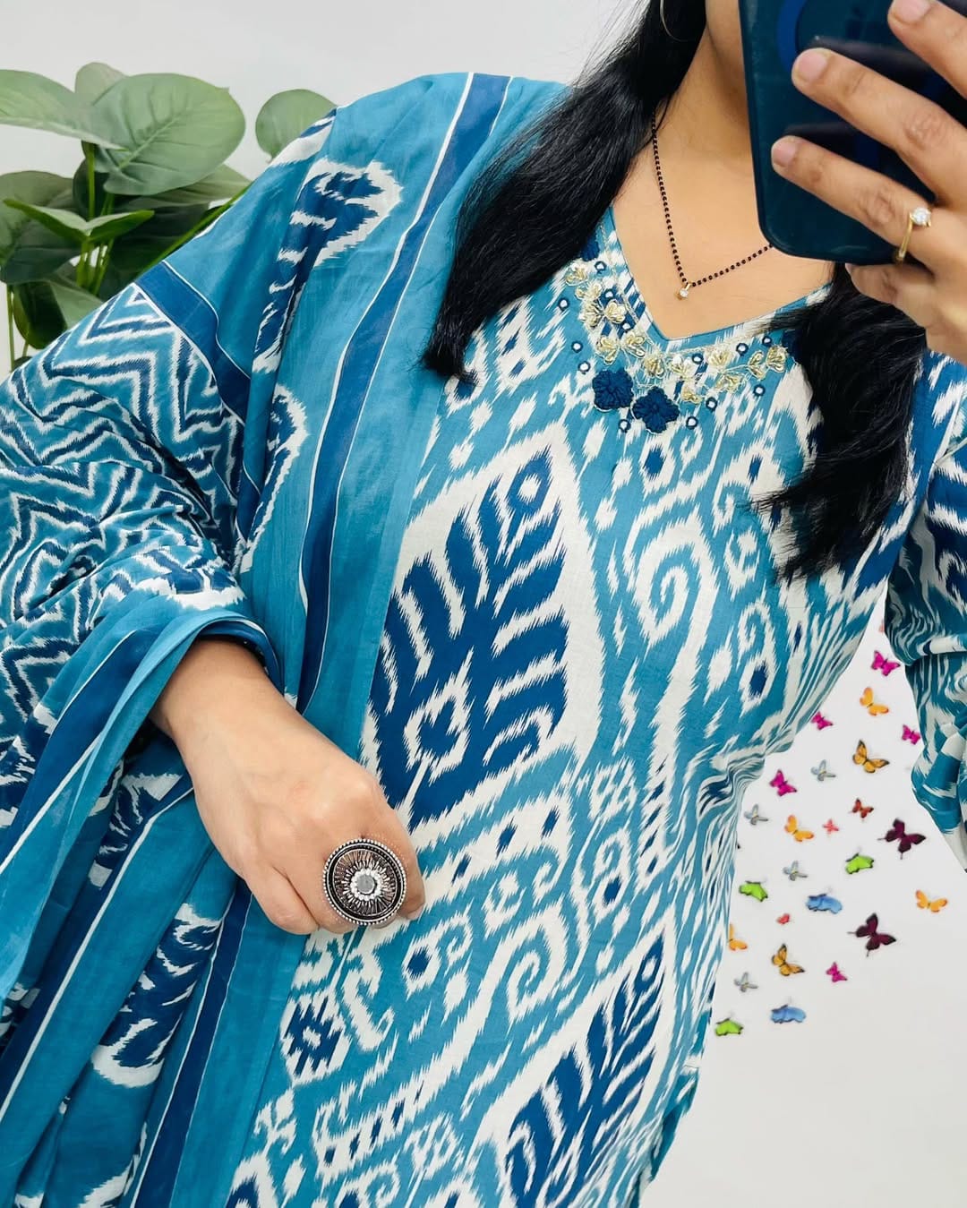 Blue Kurta Set With Dupatta Set For Women