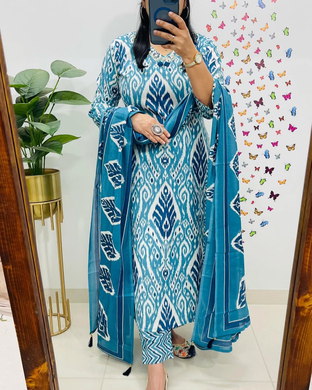 Blue Kurta Set With Dupatta Set For Women