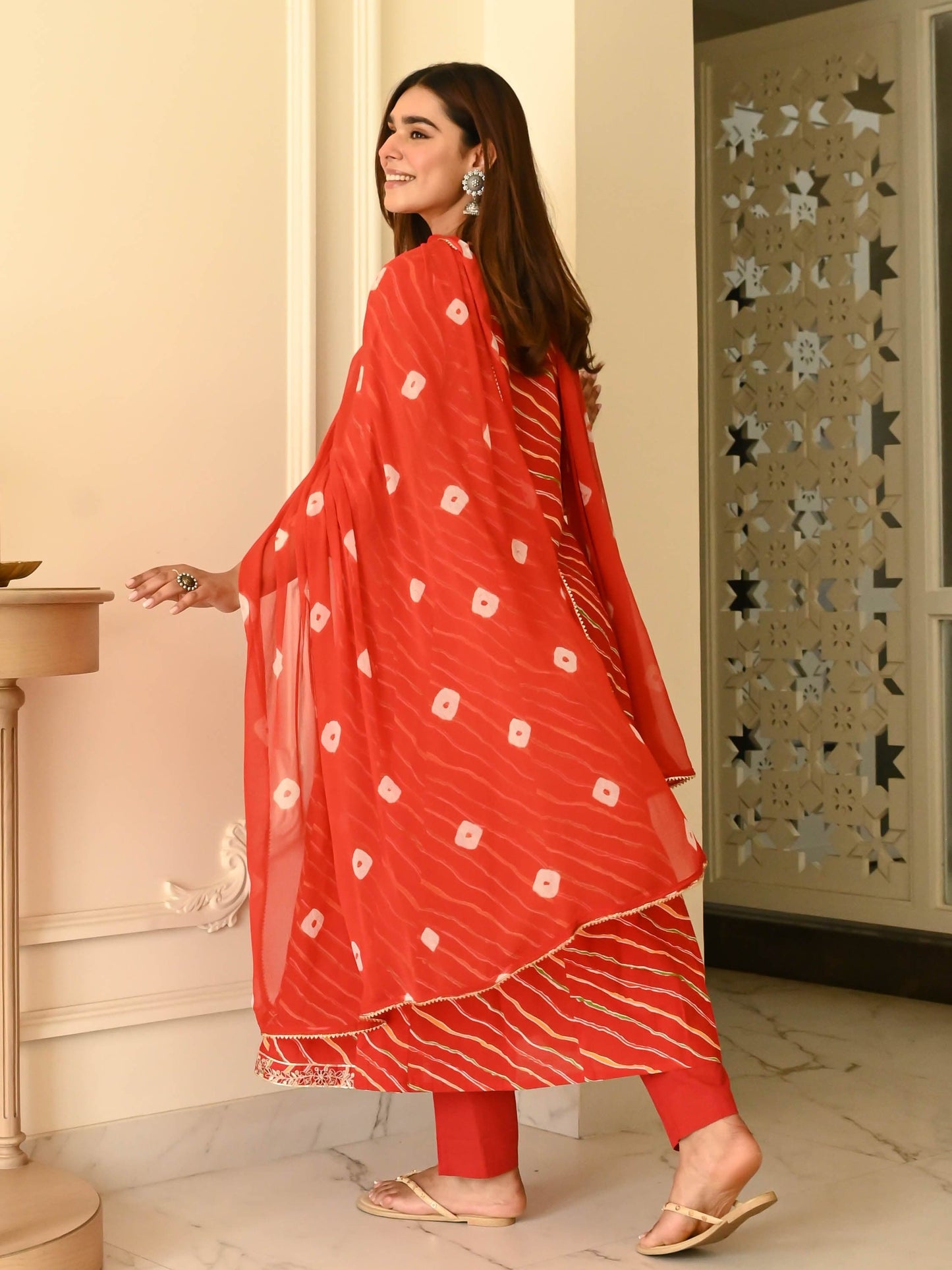 Naina Leheriya Printed Sequinned Kurta With Trousers & Dupatta