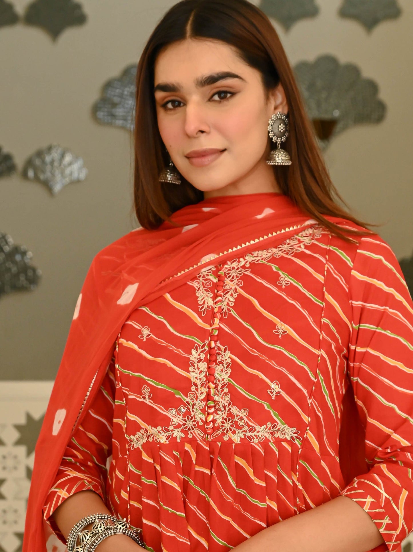 Naina Leheriya Printed Sequinned Kurta With Trousers & Dupatta