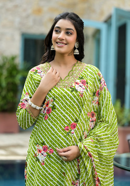 Mehndi Bloom Kurti Set