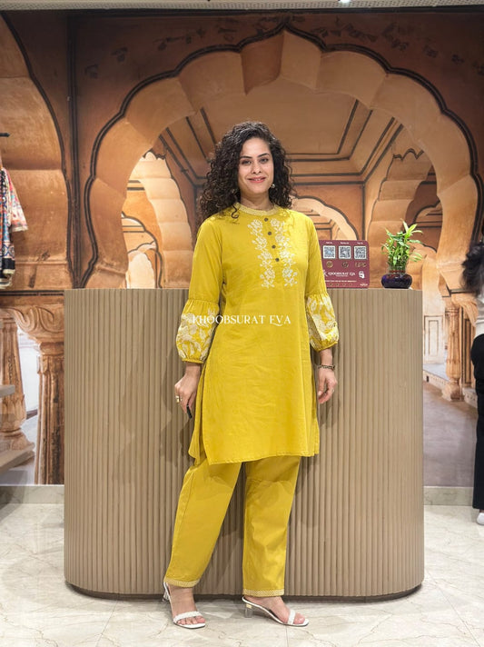 Pure Embroidery Cotton Co-Ord Set